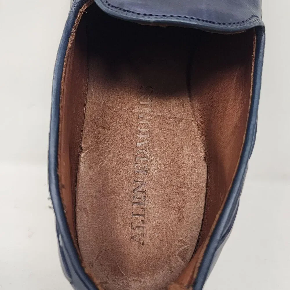 Allen Edmonds Grayson Shoes Mens Size 8 Blue Tassel Loafers Leather Dress Formal